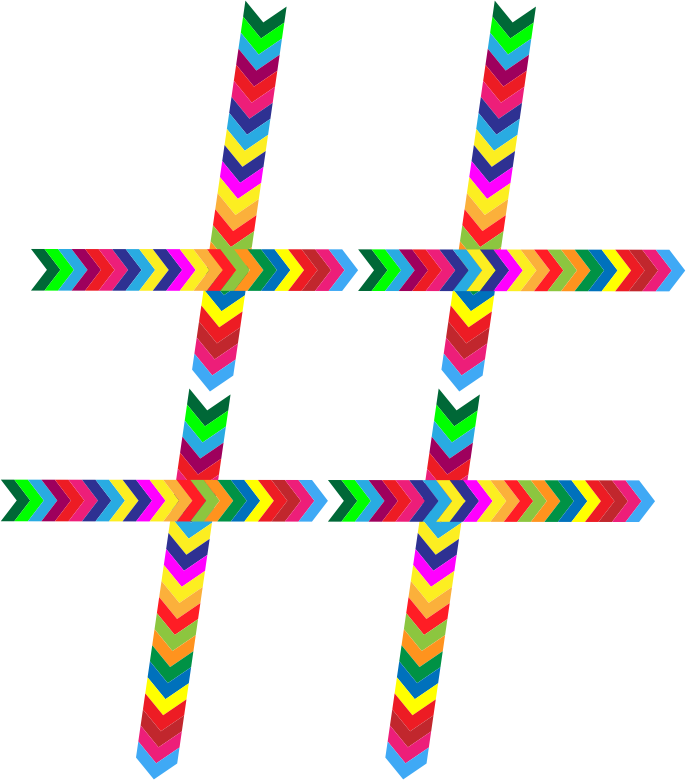 https://creativecommons.org/publicdomain/zero/1.0/; https://openclipart.org/detail/238383/prismatic-hashtag