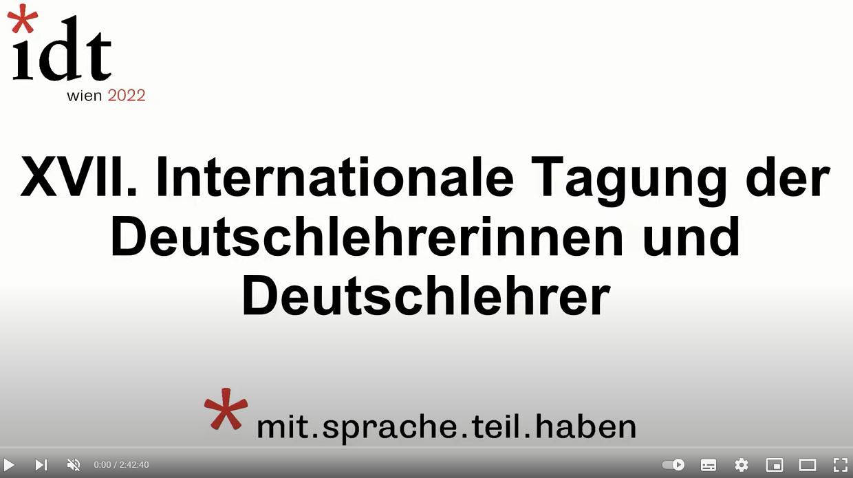 Video Eröffnung der IDT 2022