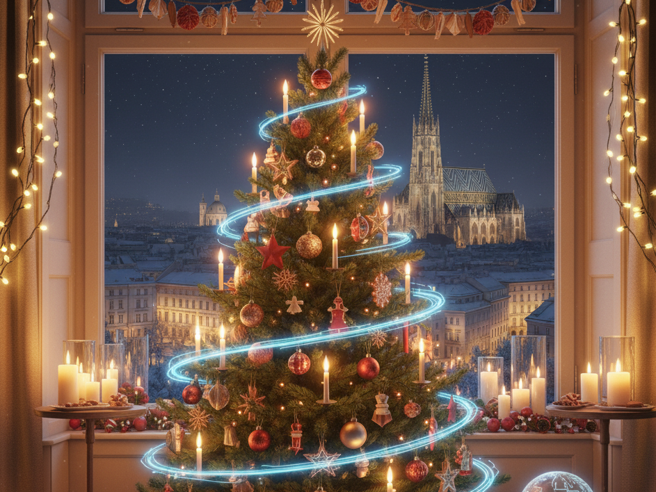 Weihnachtlicher Hintergrund  © Urs Luger, KI-generiert mit Nano Banana 